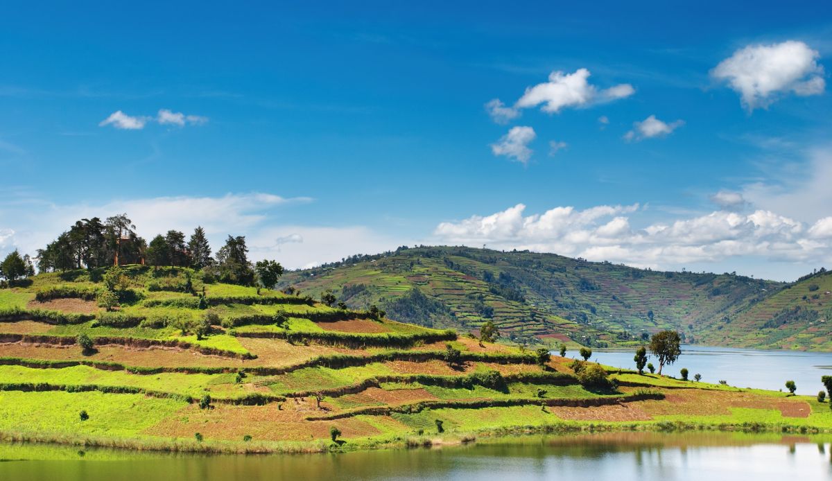 Uganda Bunyony lake by muha04 can stock photo